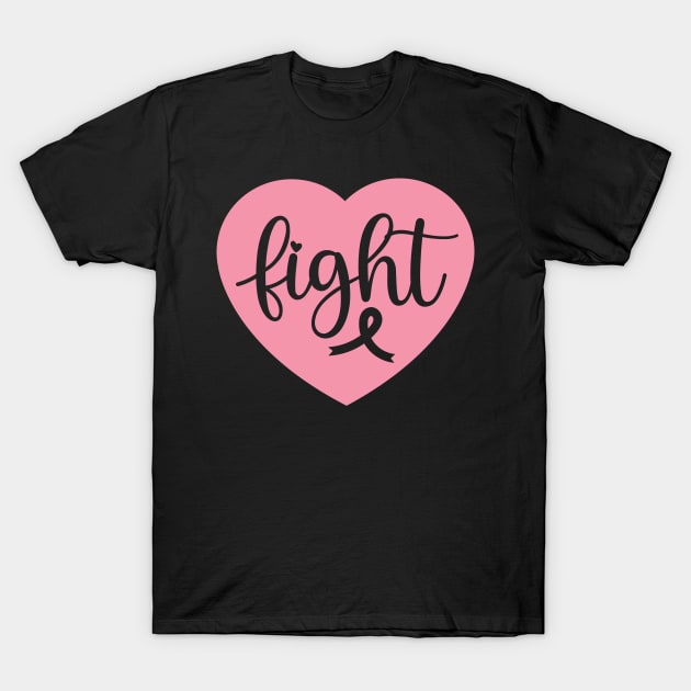 Breast Cancer Fight Heart Graphic T-Shirt by Teewyld